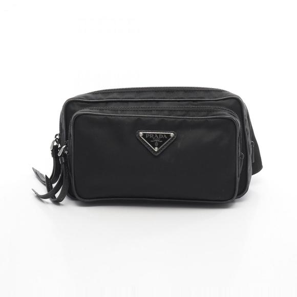 Prada waist bag, body nylon and Saffiano leather, men's, black - Picture 1 of 10
